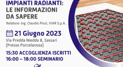 SEMINARIO LA NUOVA UNI EN 1264:2021 E LA PROGETTAZIONE DEGLI IMPIANTI RADIANTI.