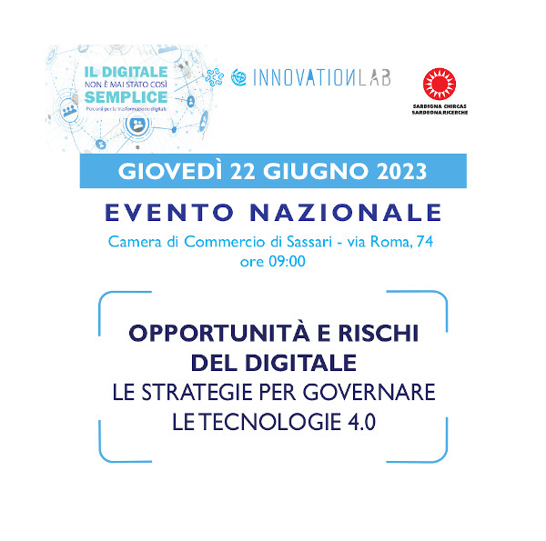 Convegno “Le opportunità e i rischi del digitale” – Camera di Commercio di Sassari – 22 giugno 2023